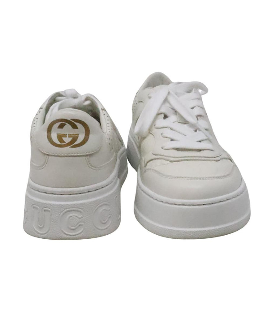 Gucci Ivory Monogram Leather Sneakers 2