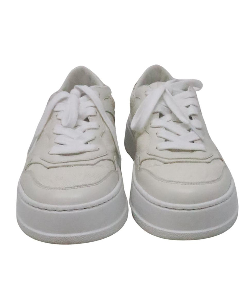 Gucci Ivory Monogram Leather Sneakers 3