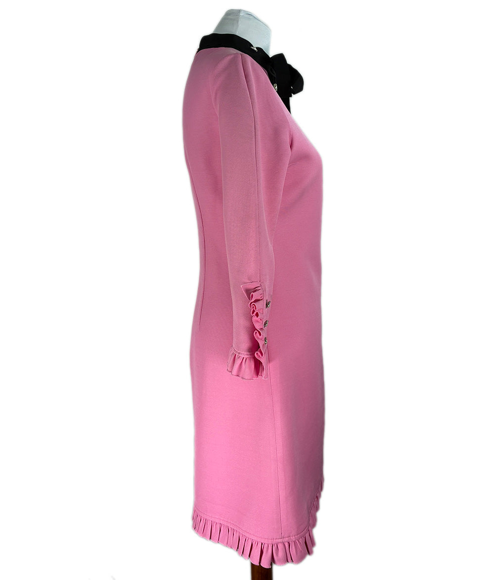 Gucci Pink Silk Wool Black Trim Dress sz 4 l Michael's Luxury Consignment – Michael's Consignment NYC