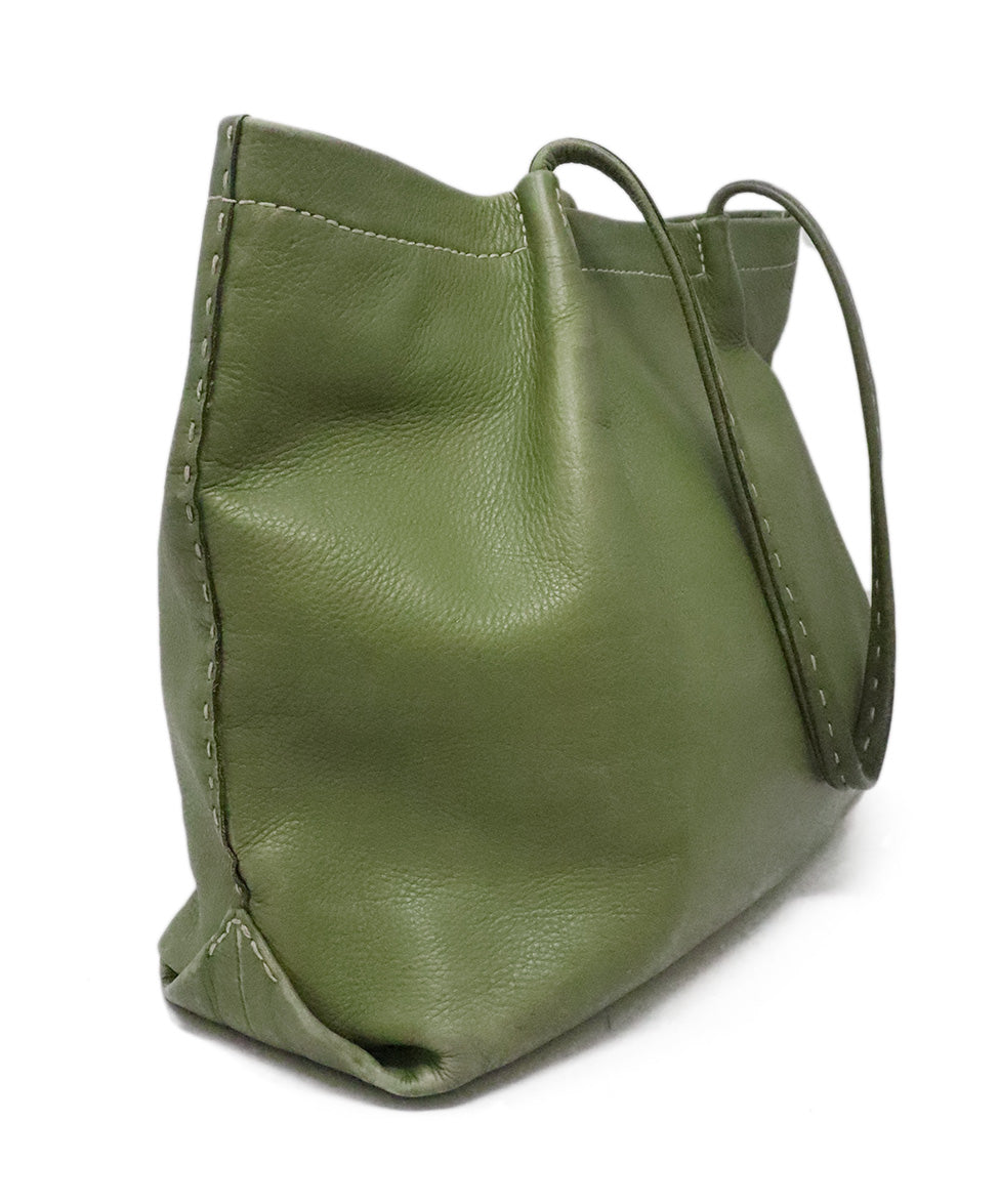 Henry Beguelin Apple Green Leather Tote