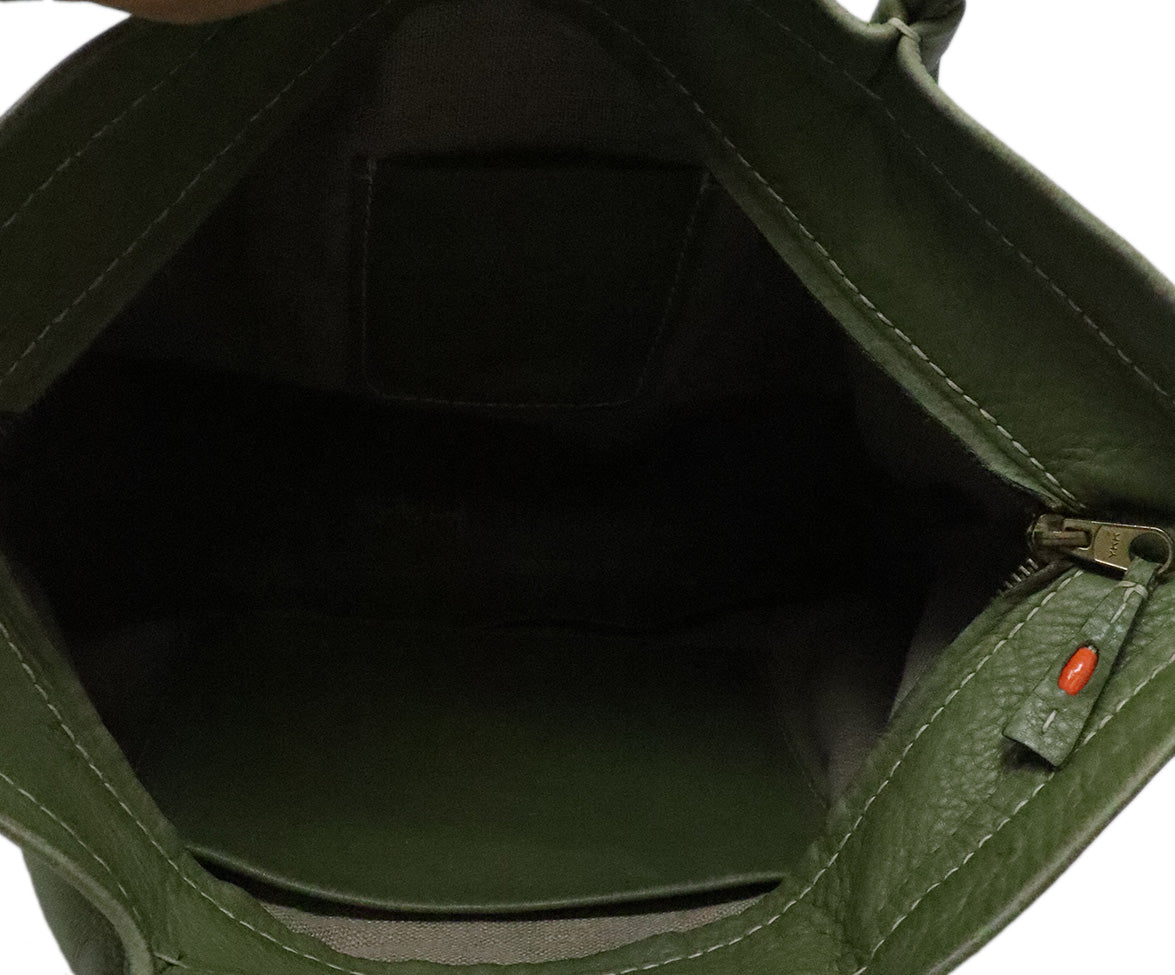 Henry Beguelin Apple Green Leather Tote