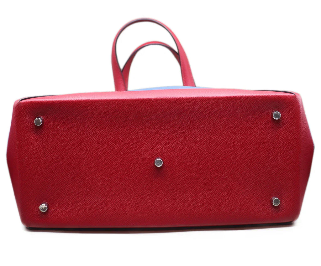 Hermes Blue & Red Leather Handbag l Michael's Luxury Consignment