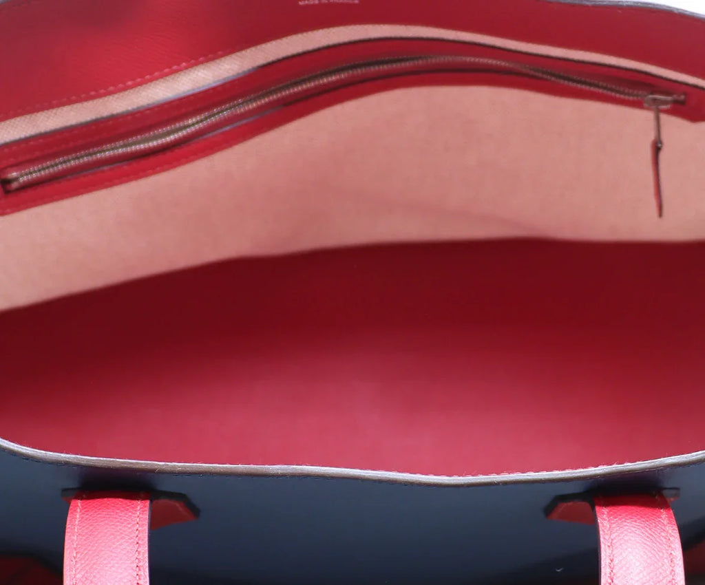 Hermes Blue & Red Leather Handbag l Michael's Luxury Consignment