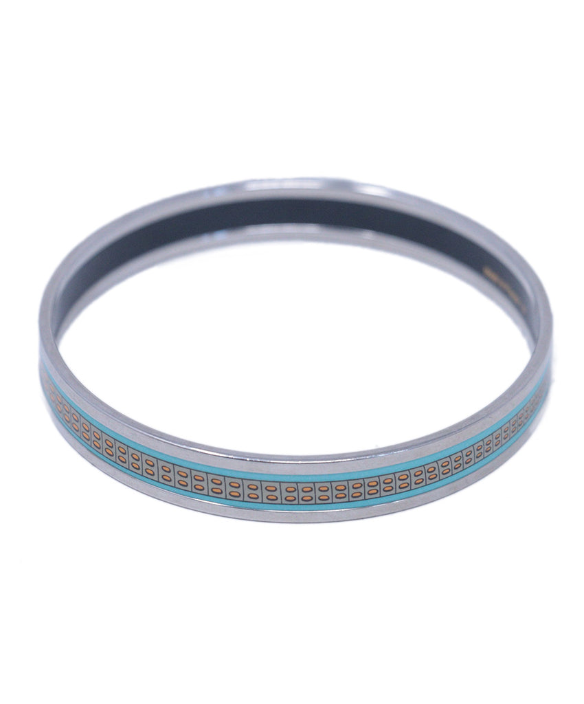 Hermes Aqua & Orange 65 Small Narrow Bangle 2