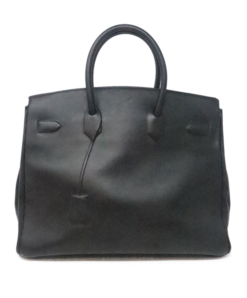 Hermes 35cm Black Leather Shadow Birkin 3