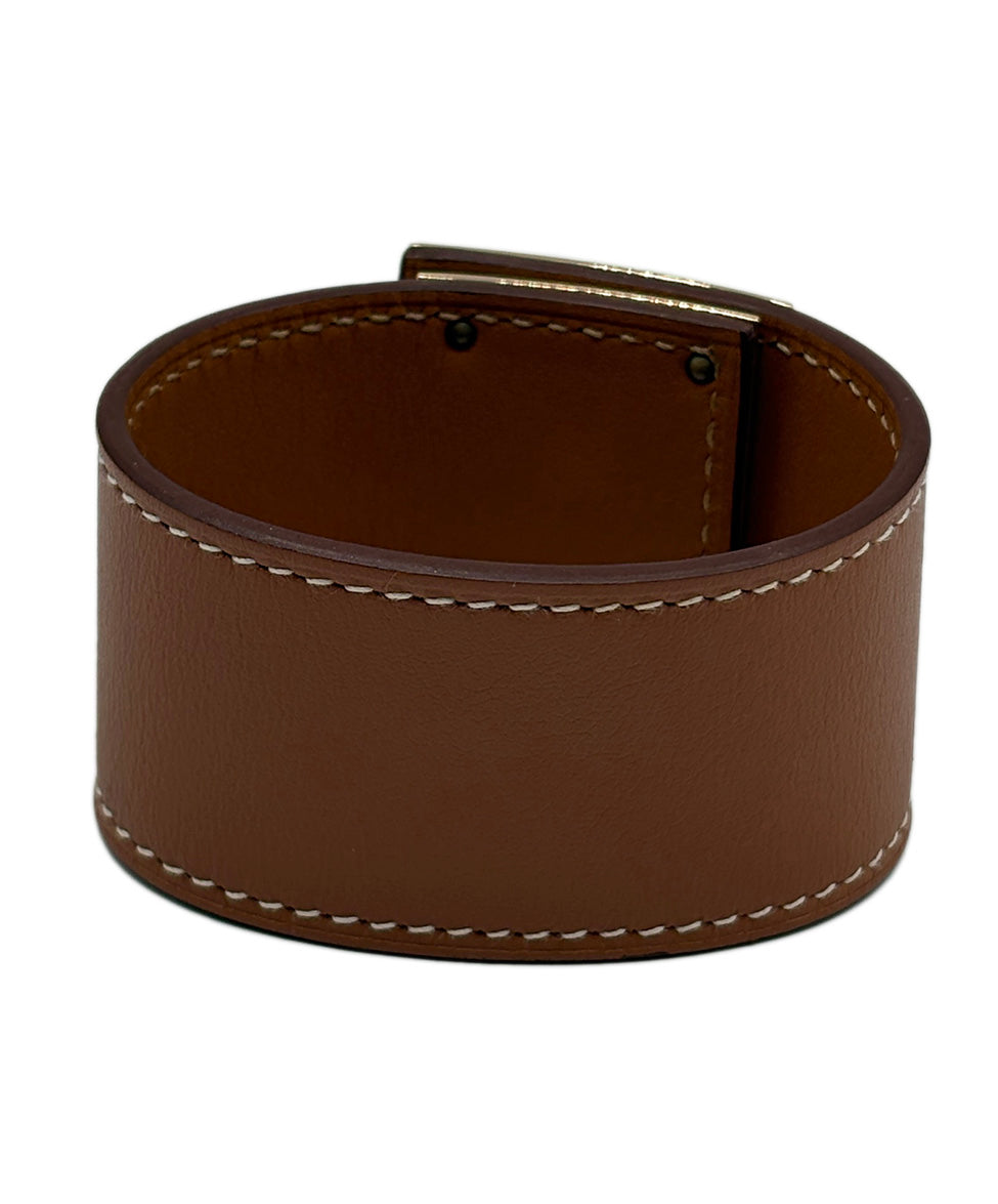 Hermes Tan Kelly Dog Leather Bracelet l Michael's Luxury