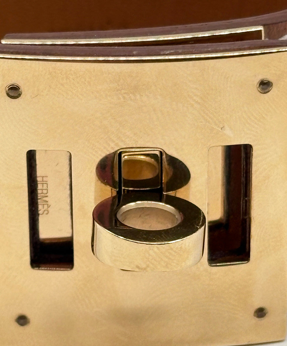 Hermes Tan Kelly Dog Leather Bracelet l Michael's Luxury