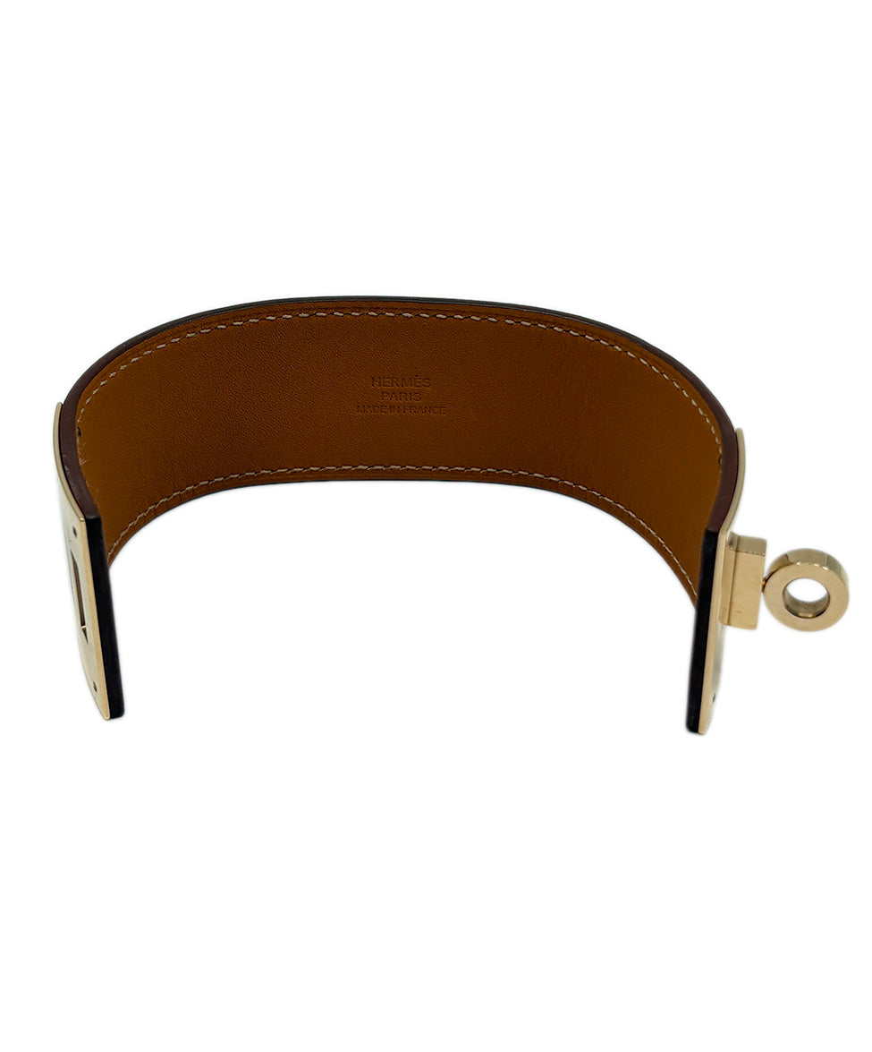 Hermes Tan Kelly Dog Leather Bracelet l Michael's Luxury
