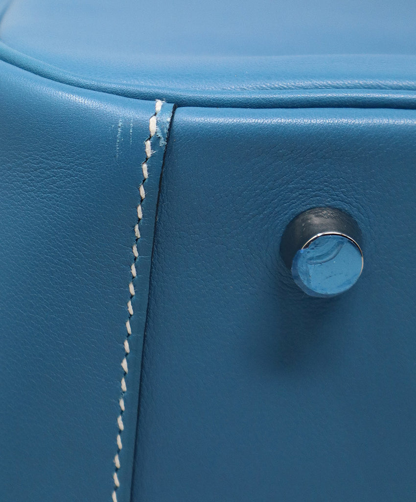 Hermes Light Blue Leather Lindsay Bag 9