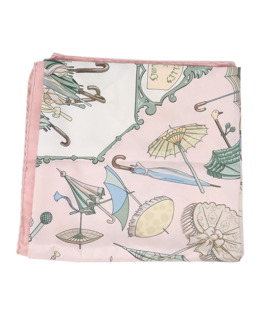 Hermes Pastel Pink & Multicolor Silk Scarf 1