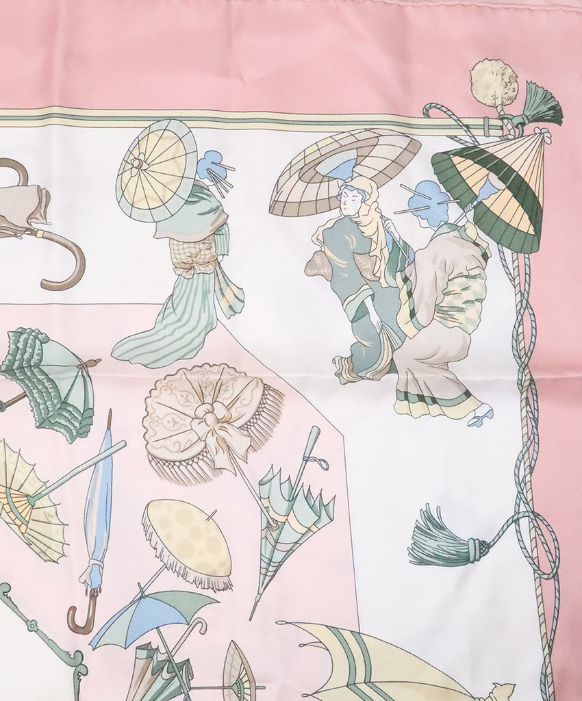 Hermes Pastel Pink & Multicolor Silk Scarf 7