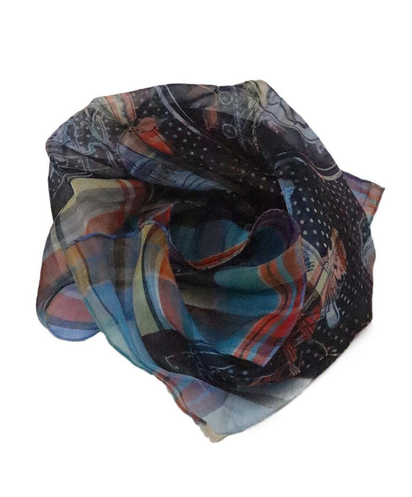 Hermes Multicolor Silk Chiffon Scarf 