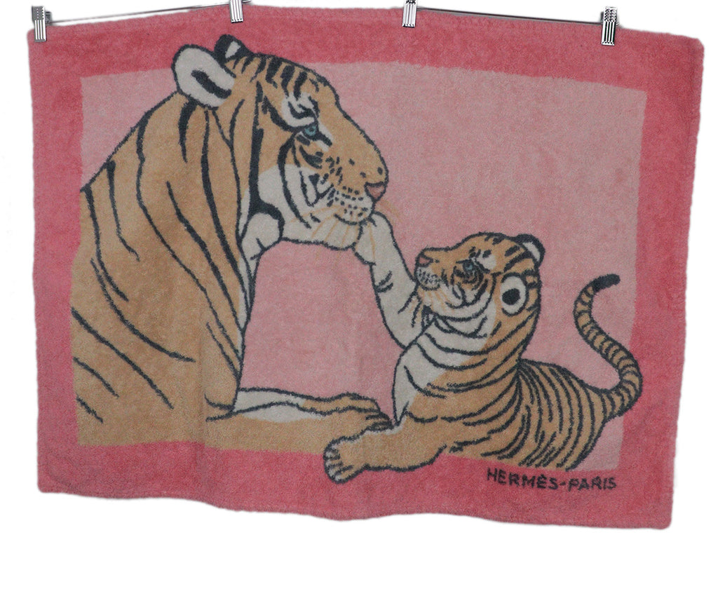 Hermes Pink Tiger Print Towel 3