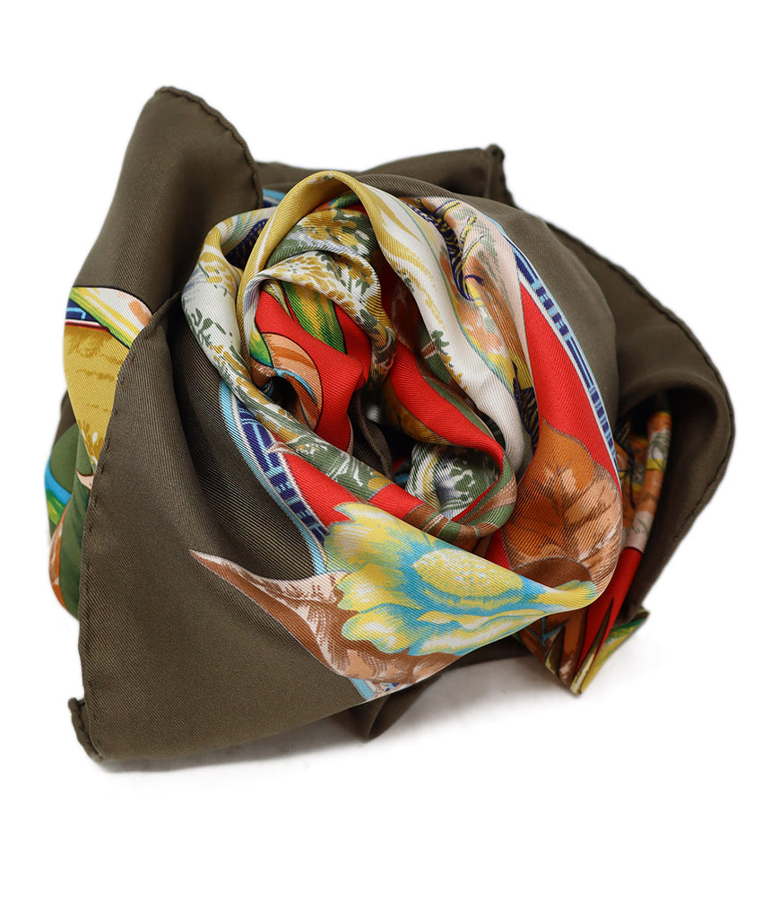 Hermes Tropiques Print Silk Scarf 