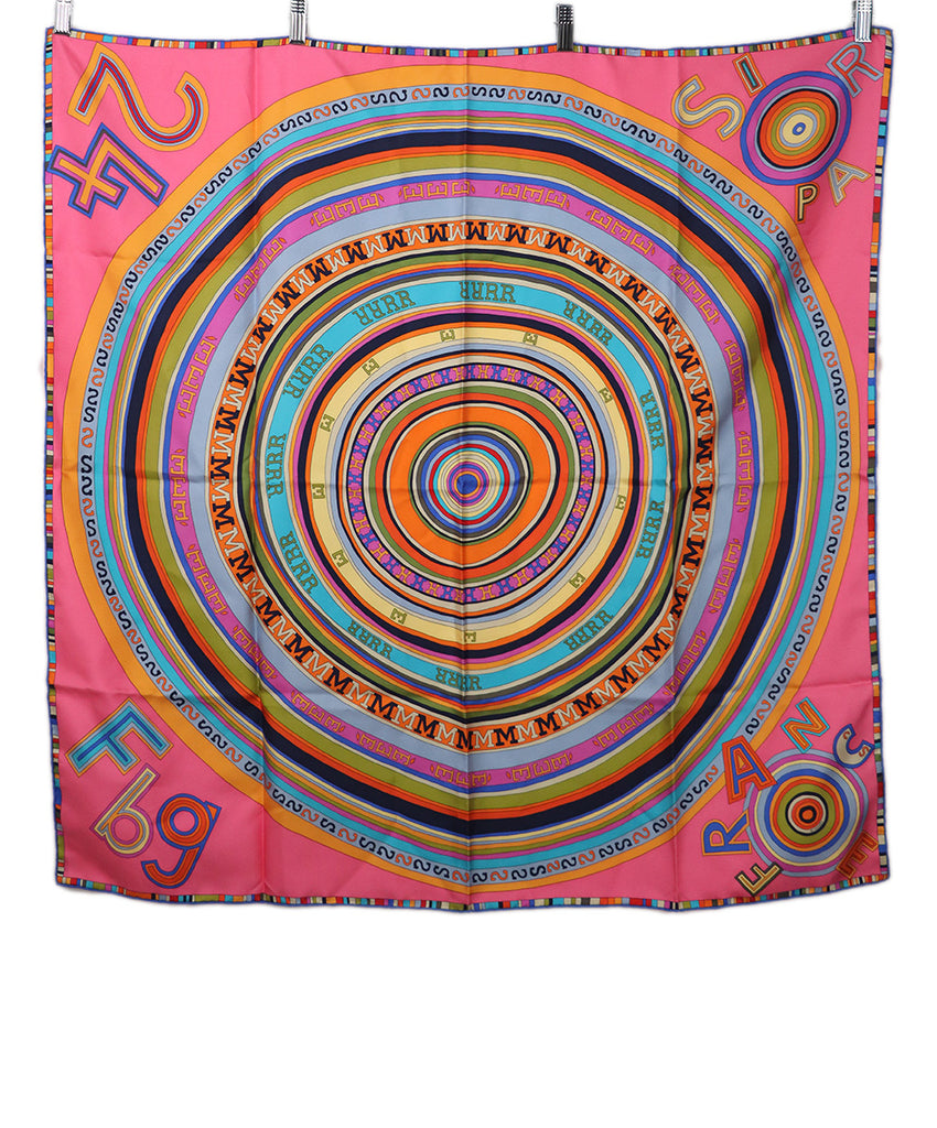 Hermes Multicolor Pindot Silk Scarf 1