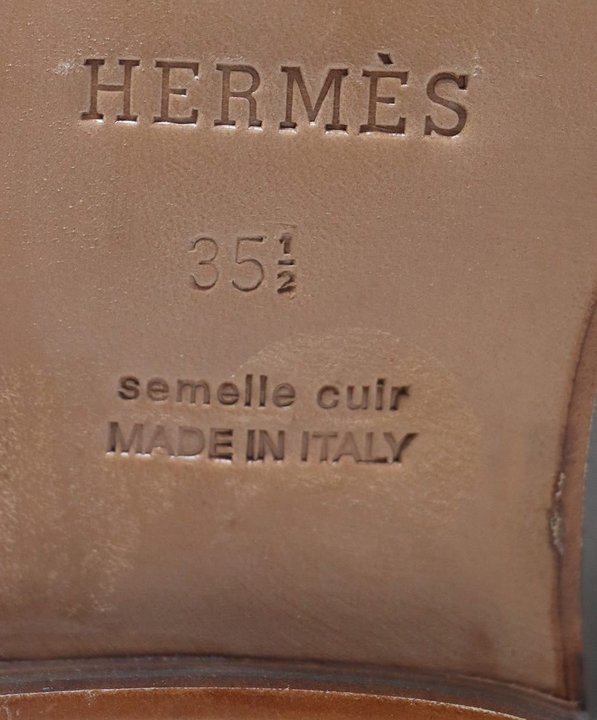 Hermes Taupe Leather Buckle Boots 4