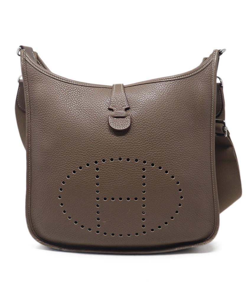 Hermes Taupe Leather Crossbody 