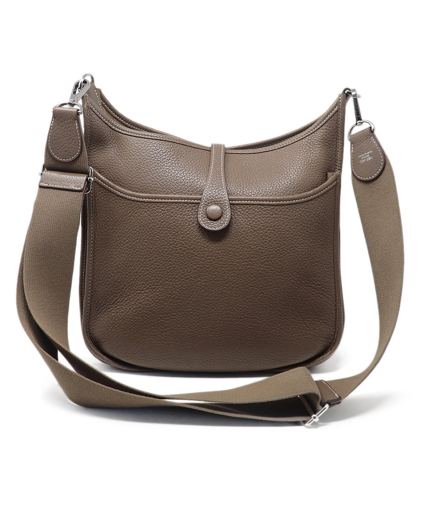 Hermes Taupe Leather Crossbody 2