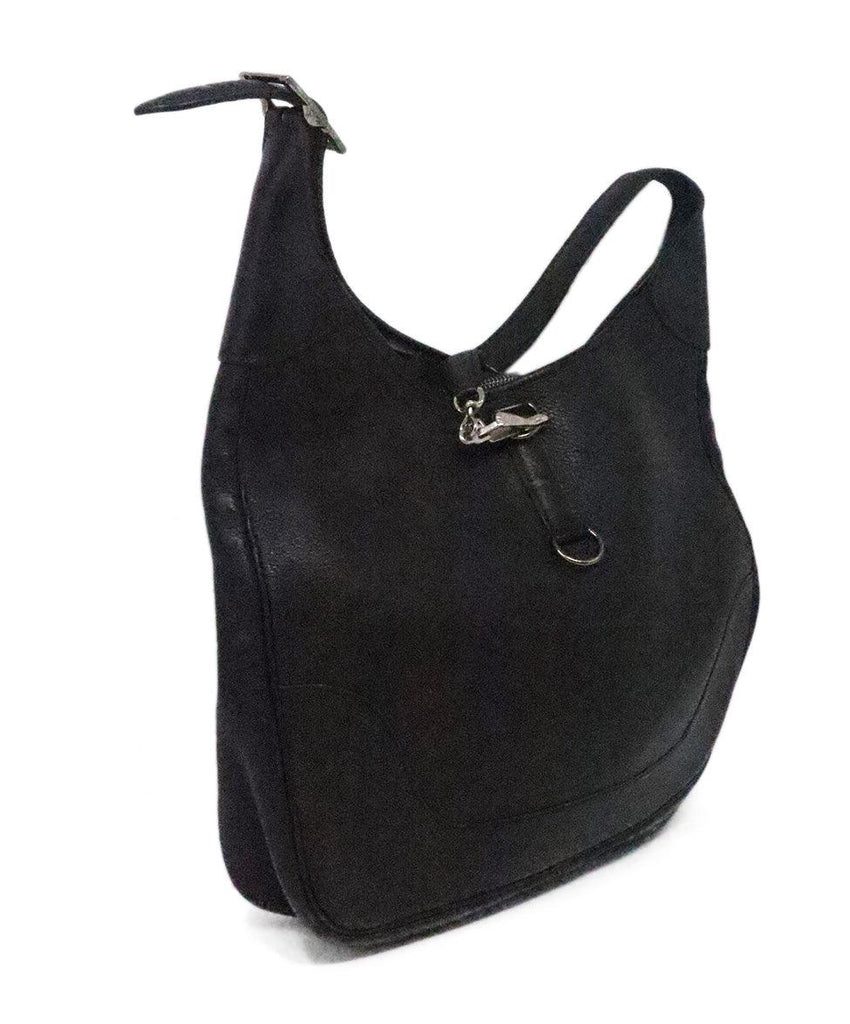 Hermes Black Leather Hobo Trim Bag 1