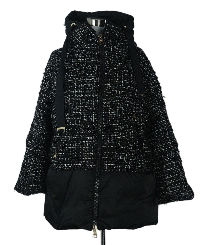 Herno B&W Tweed Down Coat 