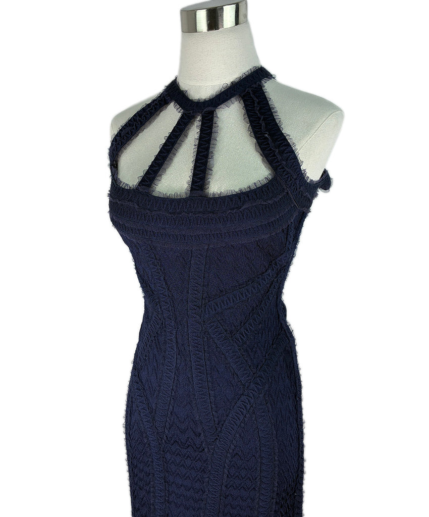 herve leger blue and white dress Navy Tulle Trim sz M l Michael's Luxury Consignment – Michael's Consignment NYC Rayon/nylon/spandex sizing-numbers3 Chic A-Line Wedding Dress Size:MADE TO MEASURE