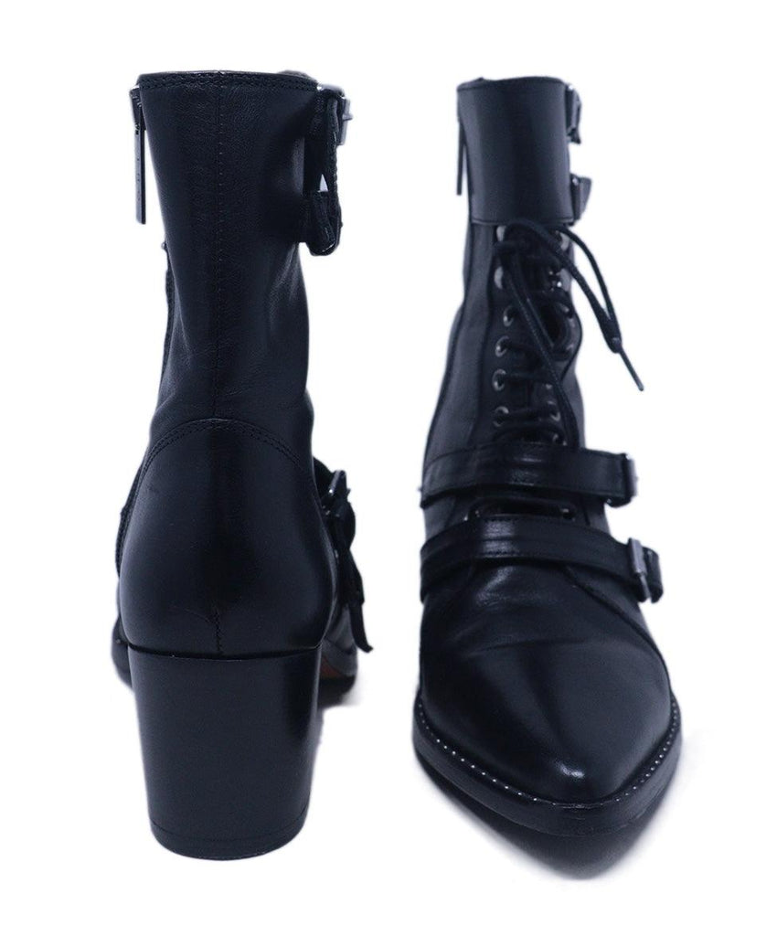 IRO Black Leather Buckle Booties 2