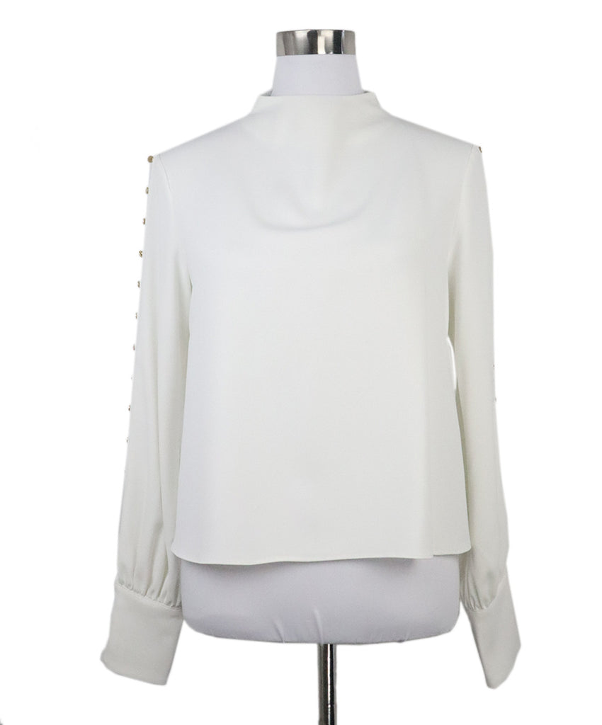 Intermix White Polyester Gold Studs Top 