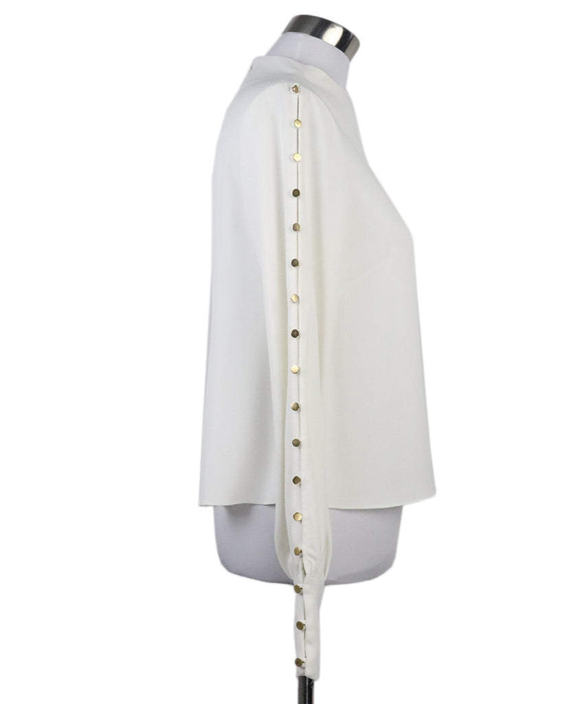 Intermix White Polyester Gold Studs Top 1