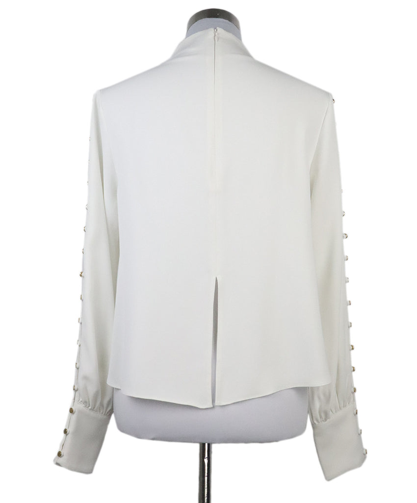 Intermix White Polyester Gold Studs Top 2