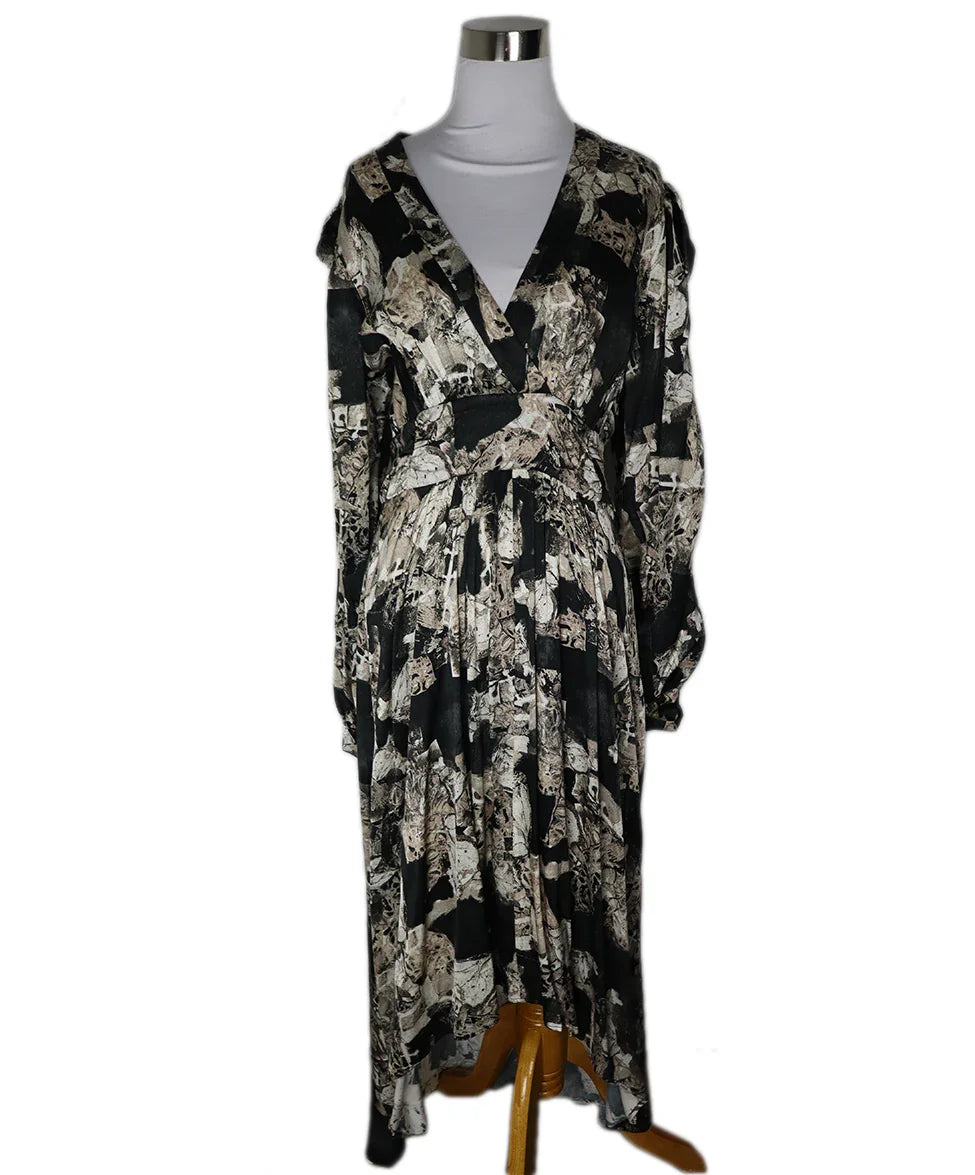 IRO Black and White Abstract Print Dress sz 8 l Michael's Luxury Consignment – Michael's Consignment NYC