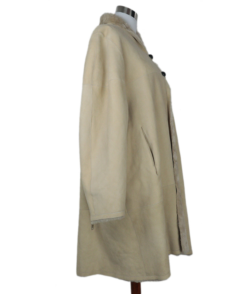 Isabel Marant Beige Abazoe Shearling Coat 1