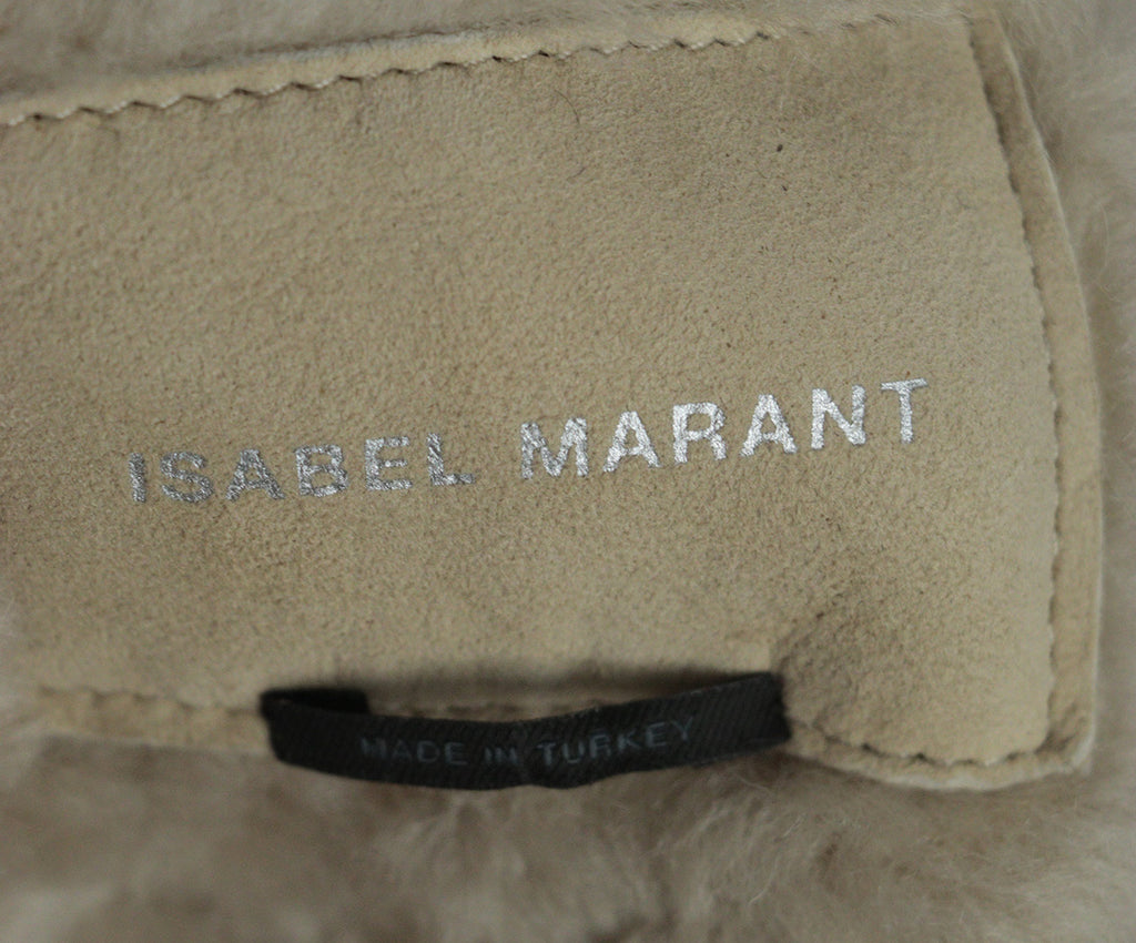 Isabel Marant Beige Abazoe Shearling Coat 3