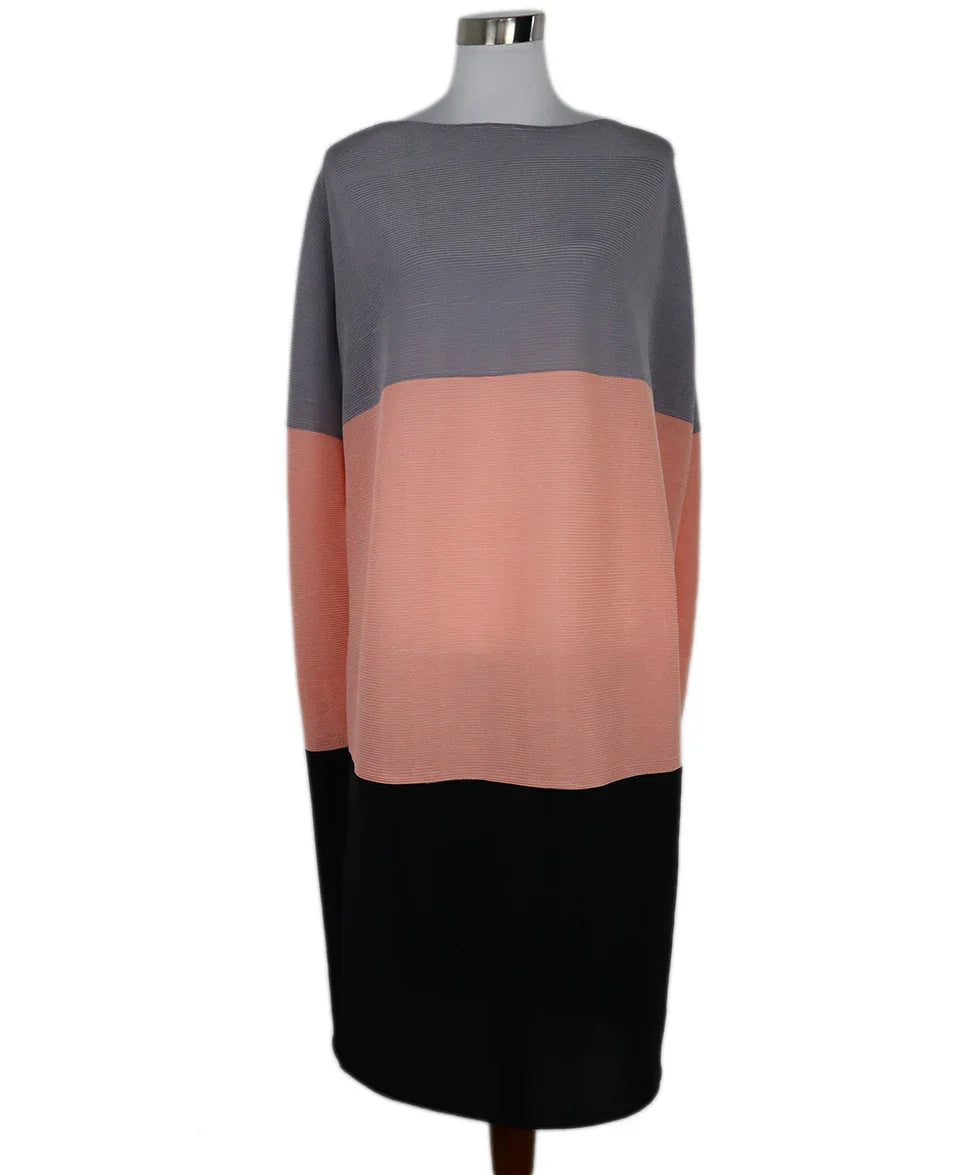 Issey Miyake Pink Grey & Black Pleated Dress l Michael's Luxury Consignment Michael's Consignment NYC Issey Miyake Pink Grey & Black Pleated Dress l Michael's Luxury Consignment Michael's Consignment NYC