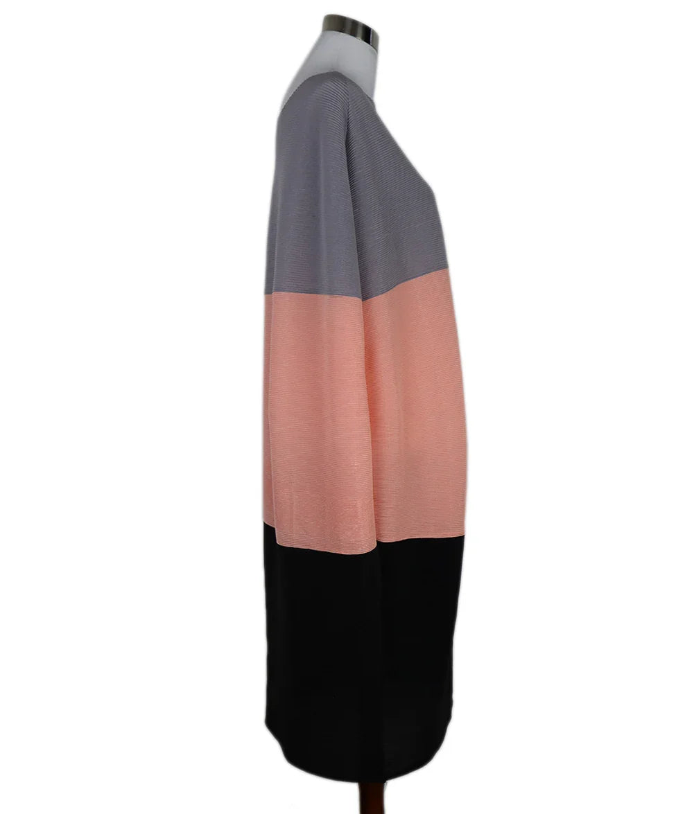 issey miyake pleated dress Issey Miyake Pink Grey & Black Pleated Dress l Michael's Luxury Consignment – Michael's Consignment NYC