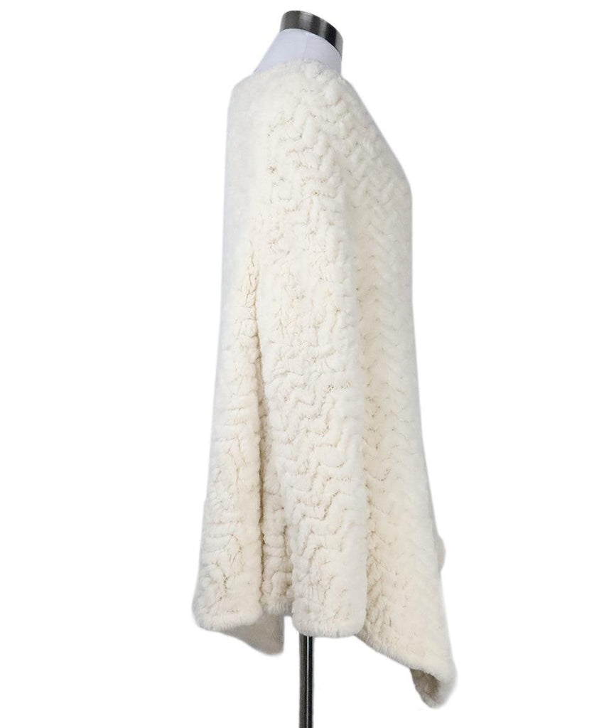 J. Mendel Ivory Rabbit Fur Poncho - Michael's Consignment NYC