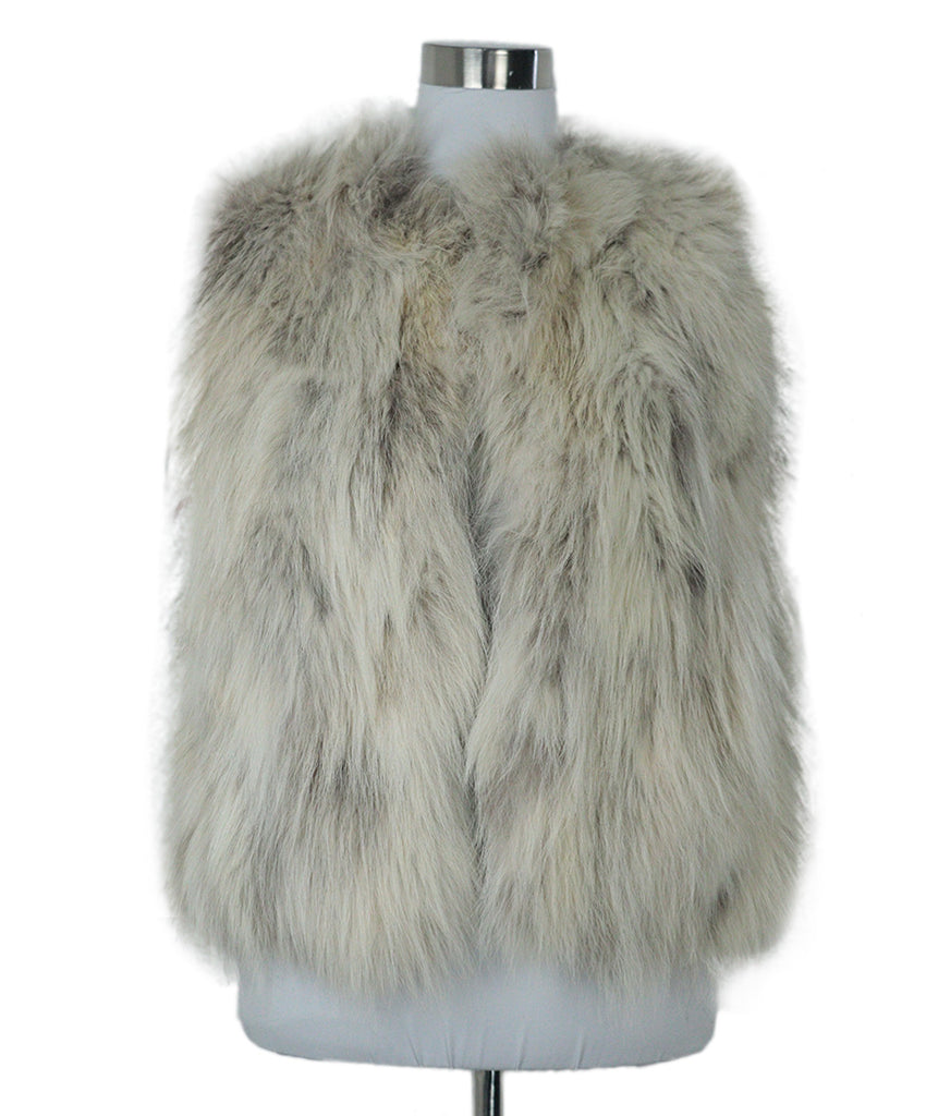 Jet Set Beige & Red Fox Fur Vest 