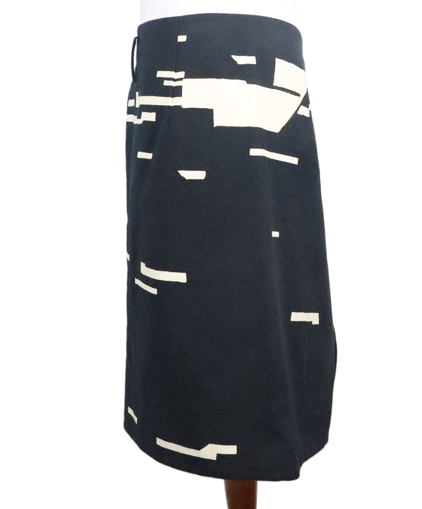 Jil Sander Navy & White Print Skirt 1