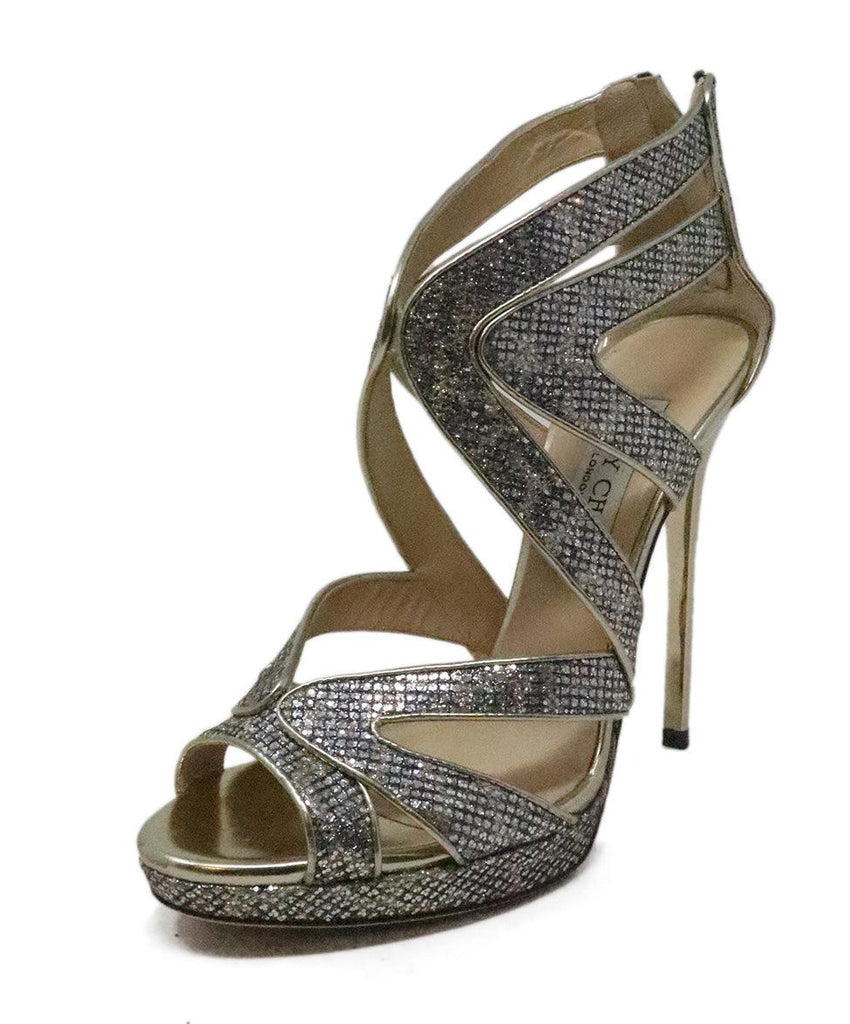 Jimmy Choo Silver & Gold Glitter Heels 