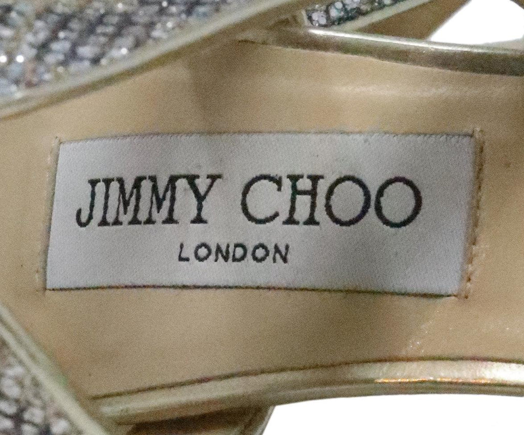 Jimmy Choo Silver & Gold Glitter Heels 3