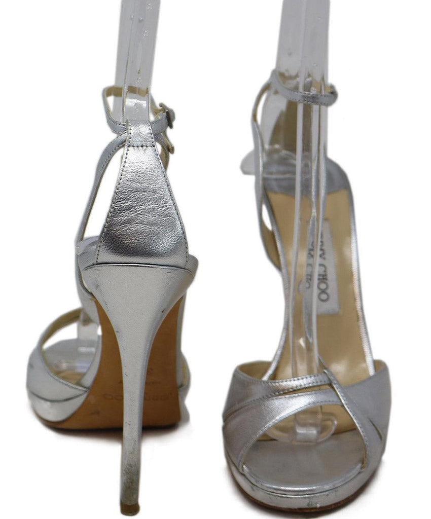 Jimmy Choo Silver Leather Heeled Sandals 2