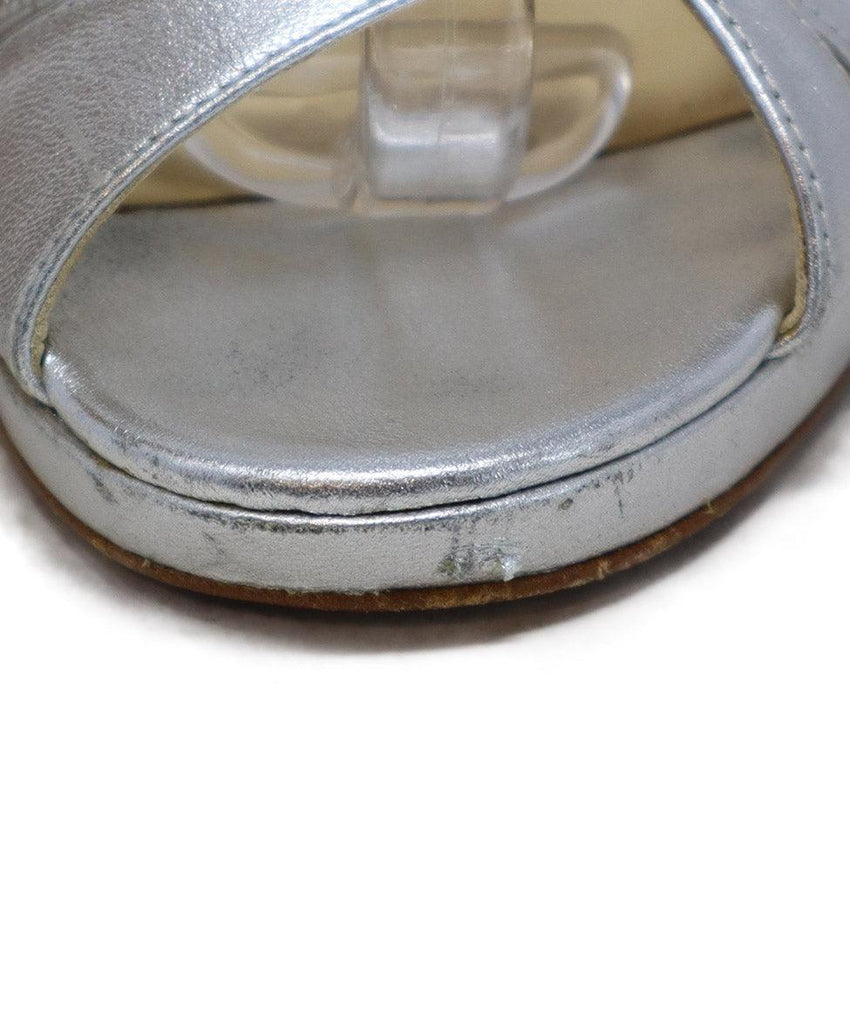 Jimmy Choo Silver Leather Heeled Sandals 5