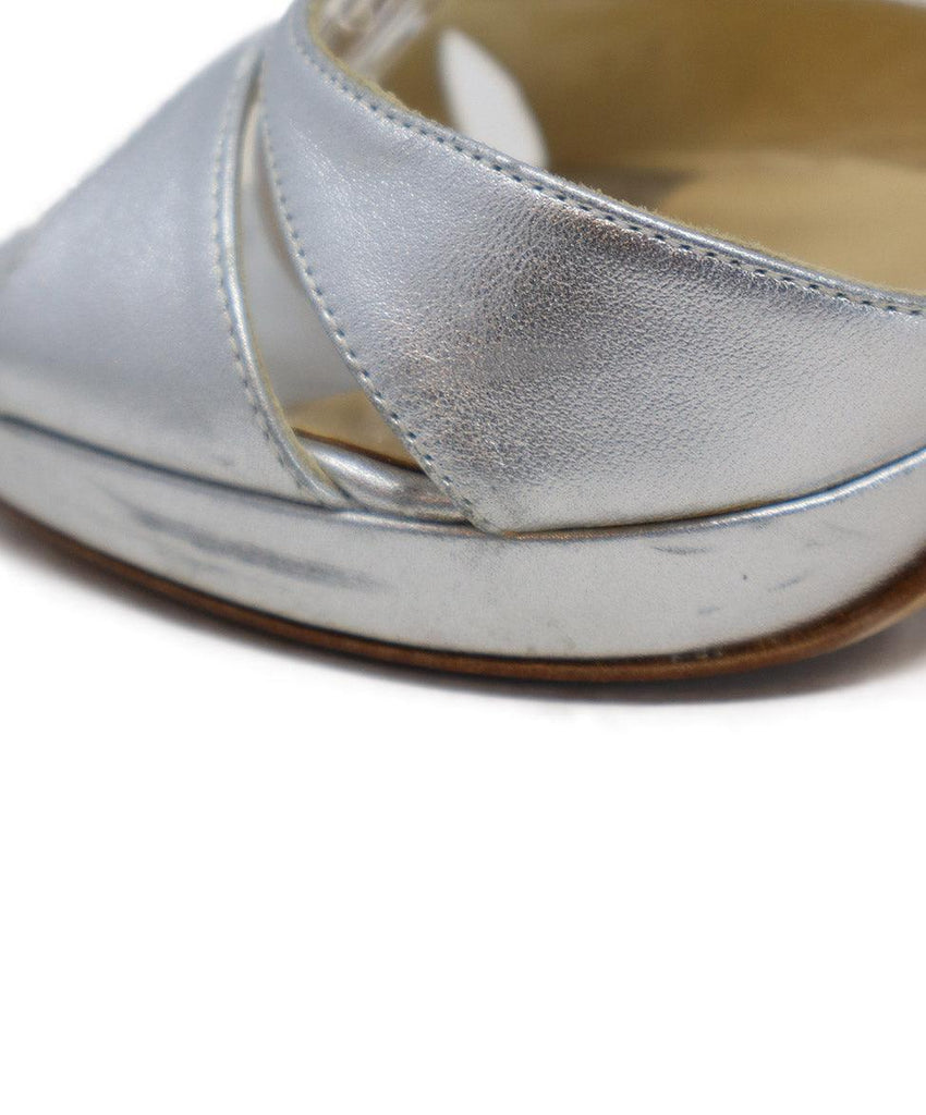 Jimmy Choo Silver Leather Heeled Sandals 6