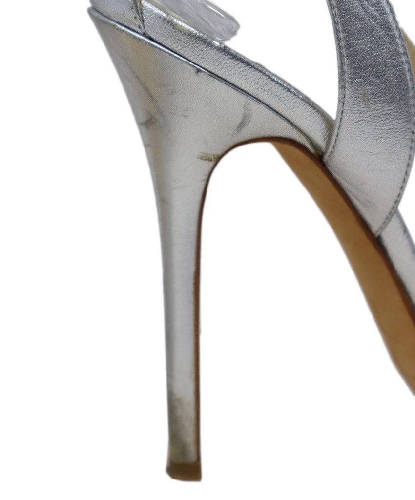 Jimmy Choo Silver Leather Heeled Sandals 7