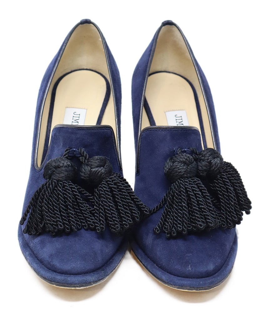 Jimmy Choo Navy Suede Heels 3