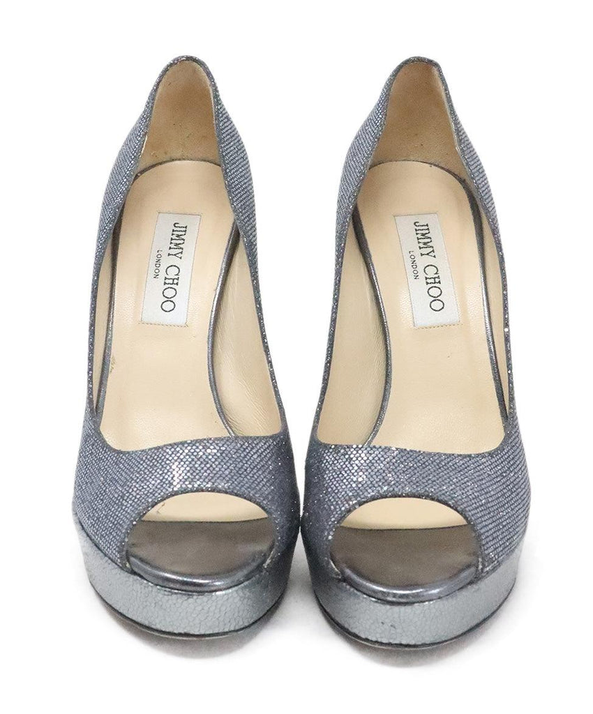 Jimmy Choo Metallic Pewter Platforms 3