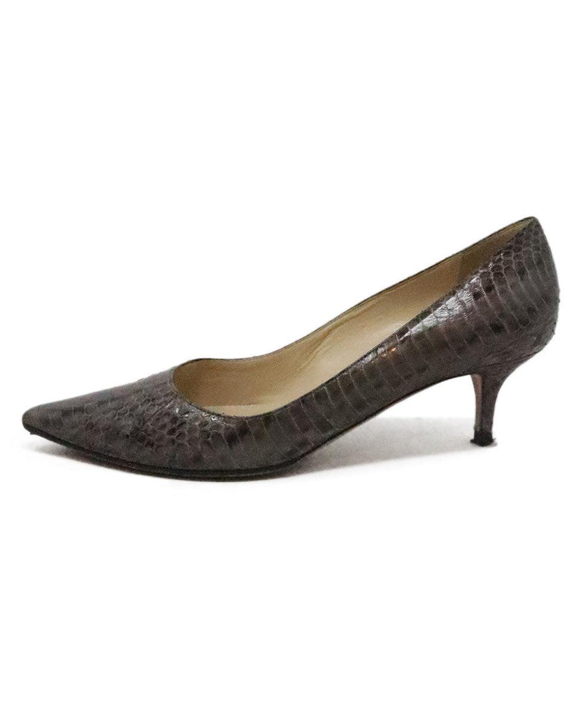 Jimmy Choo Taupe & Black Snake Skin Heels 1