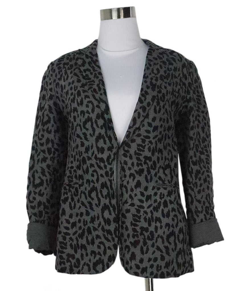 Joie Grey Leopard Print Blazer 