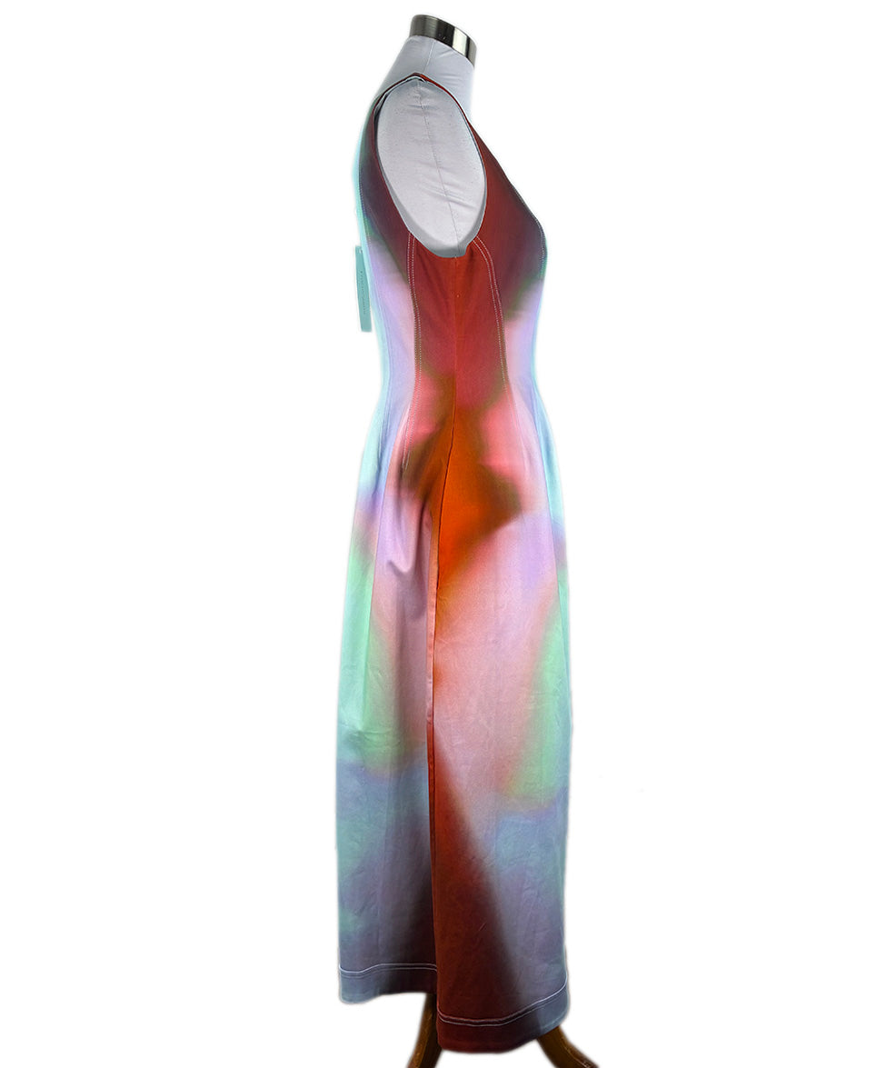 Johnathan Simkhai Ombre Turquoise Cotton Dress sz 8