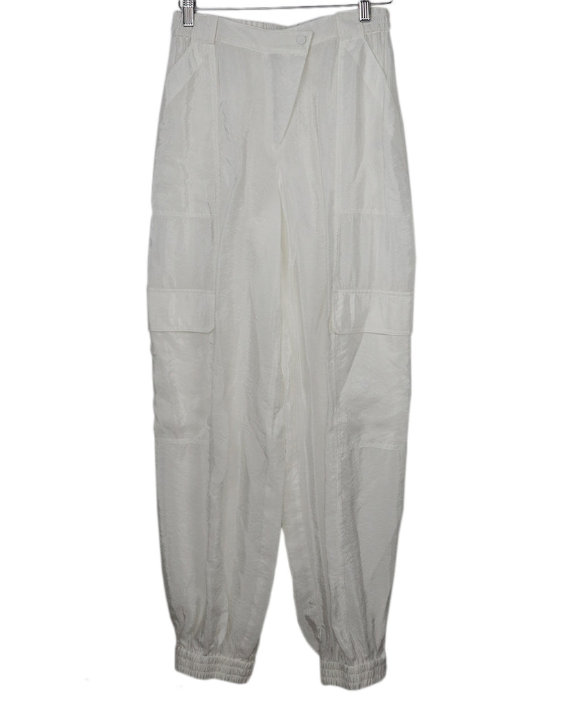 Jonathan Simkhai White Rayon Nylon Pants 