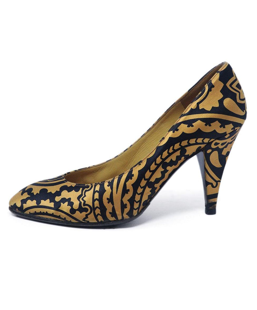 Charles Jourdan Vintage Black & Gold Heels 1